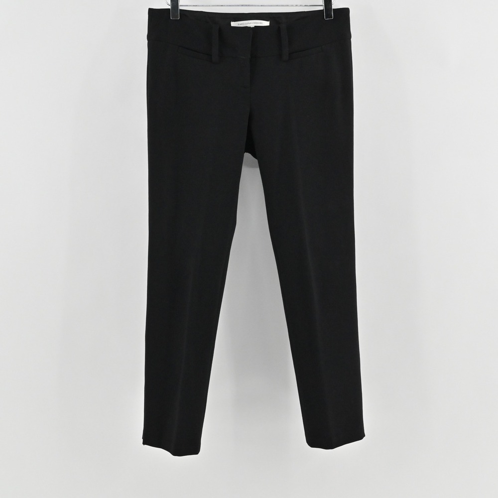 Diane Von Furstenberg Womens Black Dress Pants Size 8 Career Trousers Luxury